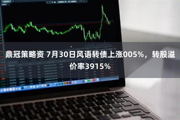 鼎冠策略资 7月30日风语转债上涨005%,转股溢价率3915%